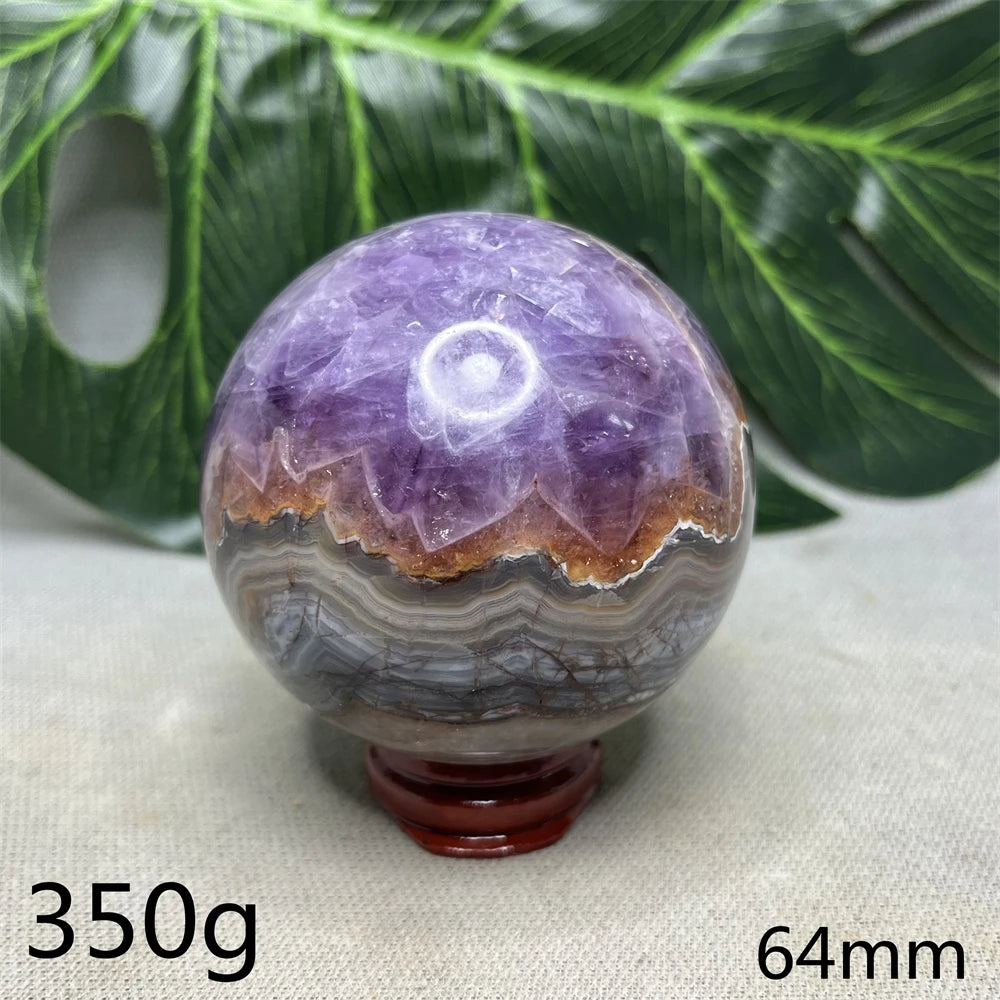 Brazil Natural Gemstone Ball Amethyst Agate Rainbow Crystal Home Room Decoration Gift Witchcraft Altar Prayer Spiritual Healing