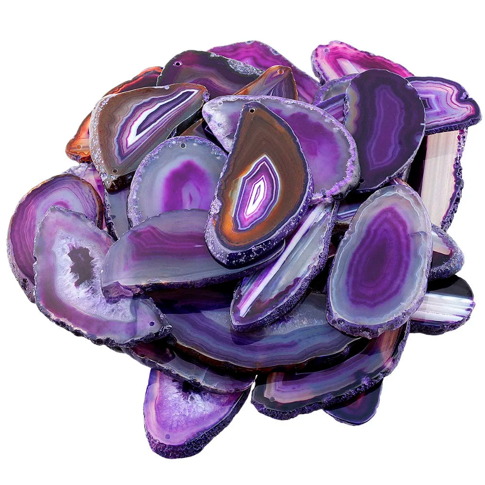 SUNYIK Natural Agate Onyx Slices Top Drilled Irregular Shapes Colourful Pendant For DIY Jewelry Home Decoration Accessories