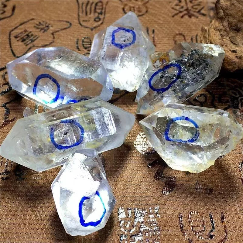 Natural Herkimer Diamond Drifting Sand Water Gall Gemstone Mineral Energy Raw Guardian Stone Reiki Decor Black Crystal Specimen