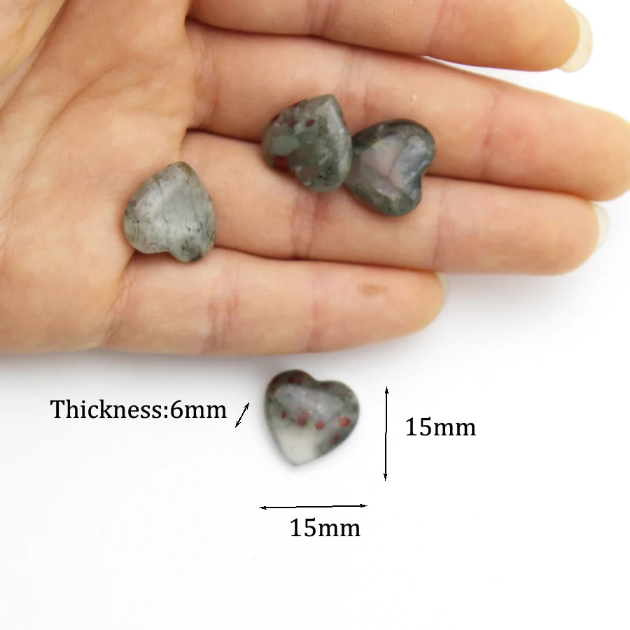 15mm Chakra Natural Stone Gems Heart Crystal Quartz Reiki Rock Energy Healing Room Home Decor Decoration Maison Jewelry Making