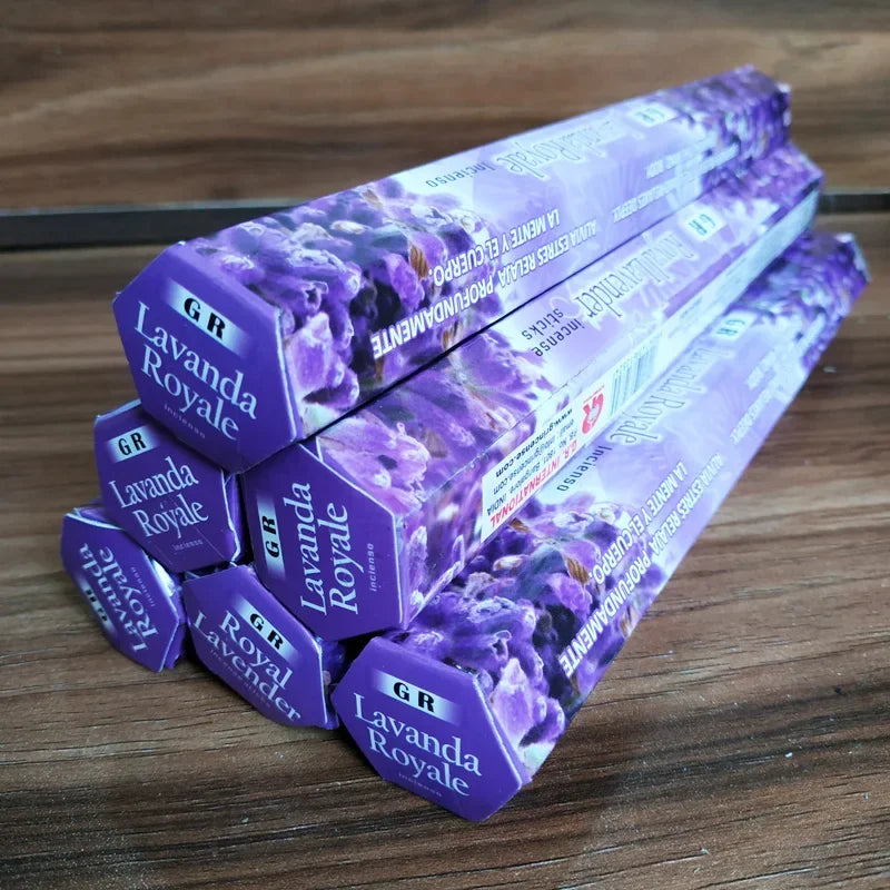 Y Fragrances Indian Royal Lavender Sticks Incense 20pcs/box Home Fragrance Stick Artificial Scent Burning for Healthy Yoga Room