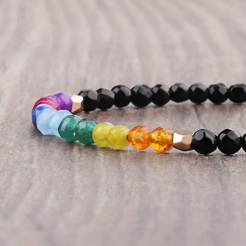 3mm Dainty Faceted Lapis Lazuli Natural Stone Healing Crystal Yoga 7 Chakra Agate Spiritual Adjustable Braided Bracelet Women