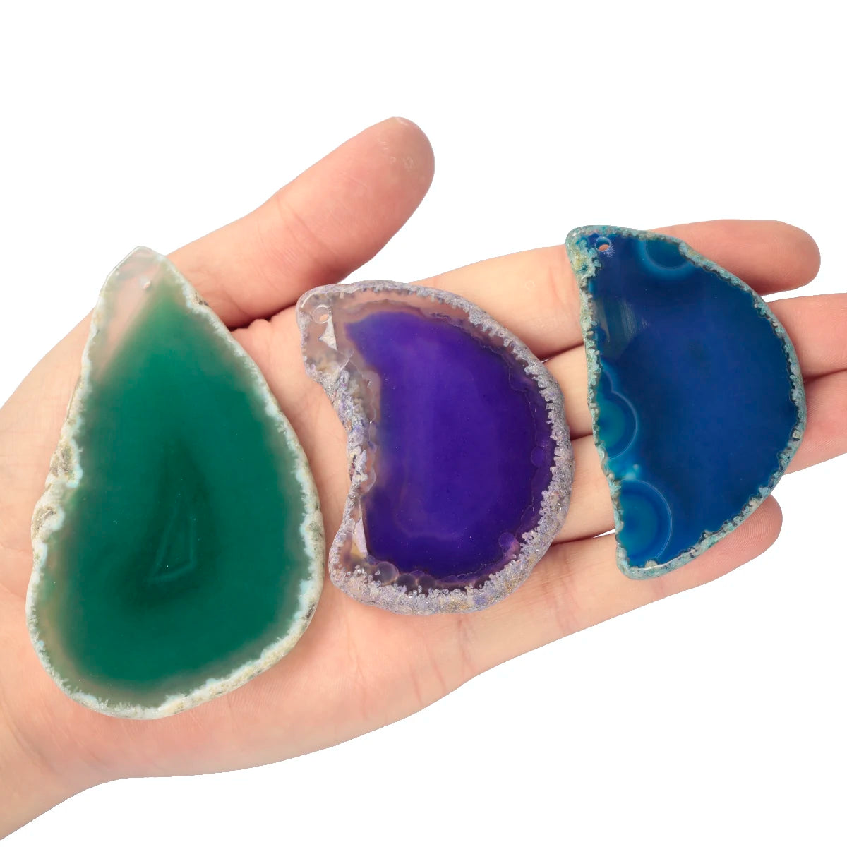 SUNYIK Natural Agate Onyx Slices Top Drilled Irregular Shapes Colourful Pendant For DIY Jewelry Home Decoration Accessories