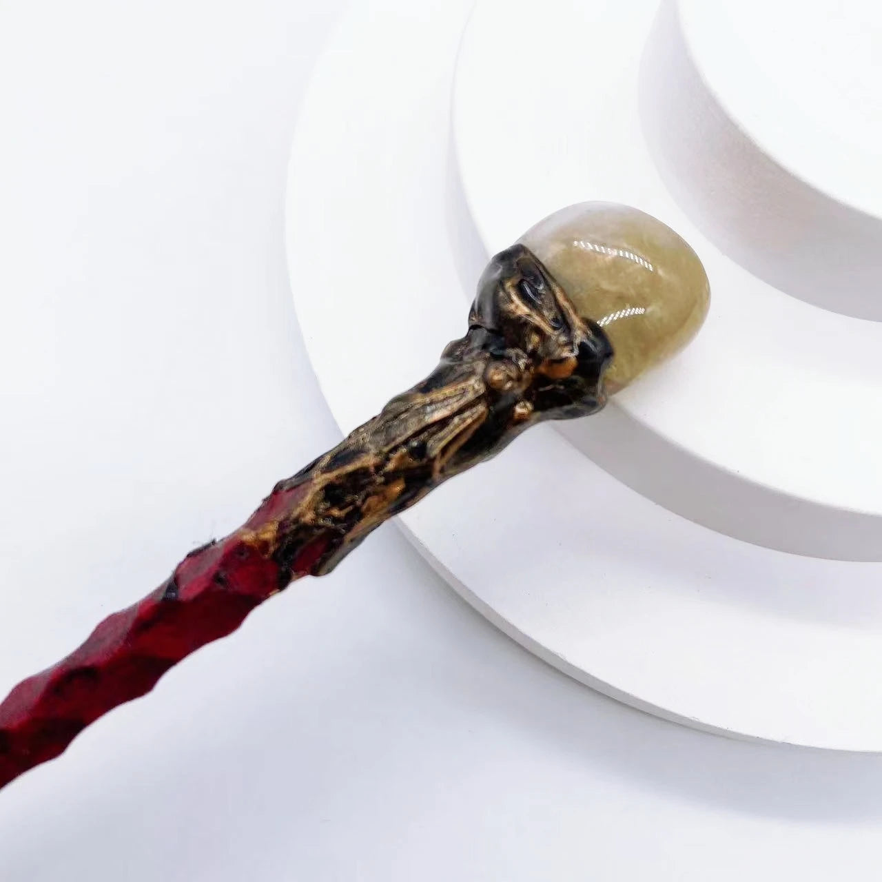 19CM Natural Crystal Stones Magic Wand Witch Amethyst Tiger Eye Stone Labradorite Red Agate Home Decoration Witchcraft Gift