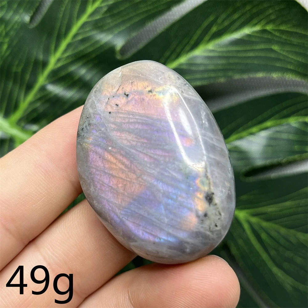 Natural Gemstone Purple Labradorite Palm Double-sided Glitter Home Decor Holiday Gift Witchcraft Altar Crystal Stone Healing