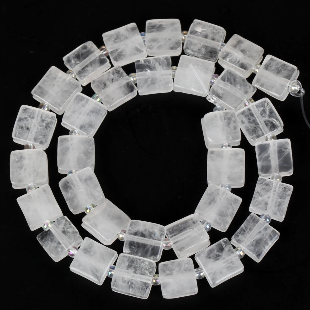 Natural Stone White Crystals Round Faceted Irregular Loose Spacer Beads For Jewelry DIY Bracelet Necklace Making Accessories