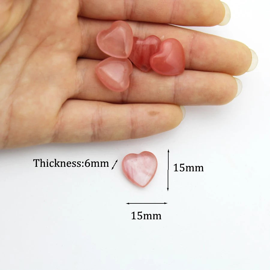 15mm Chakra Natural Stone Gems Heart Crystal Quartz Reiki Rock Energy Healing Room Home Decor Decoration Maison Jewelry Making