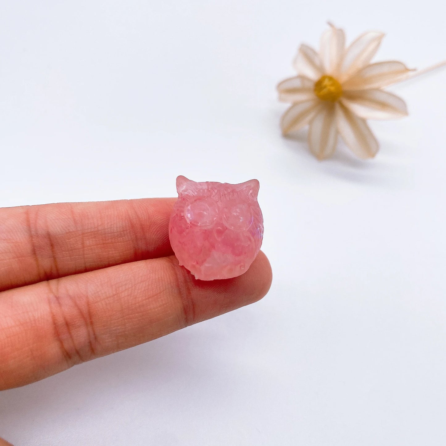 Mini Owl Decorations Natural Crushed Crystal Stone Epoxy Resin Exquisite Desk Ornaments Home Decoration Children Gift