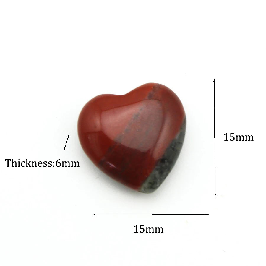 15mm Chakra Natural Stone Gems Heart Crystal Quartz Reiki Rock Energy Healing Room Home Decor Decoration Maison Jewelry Making