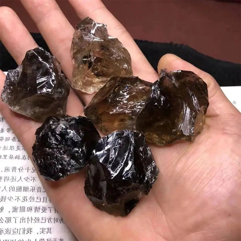 Natural Smoky Quartz Raw Stone Mine Tea Crystal Original Rock Mineral Gem Specimen Healing Reiki Magic Eliminate Magnetism