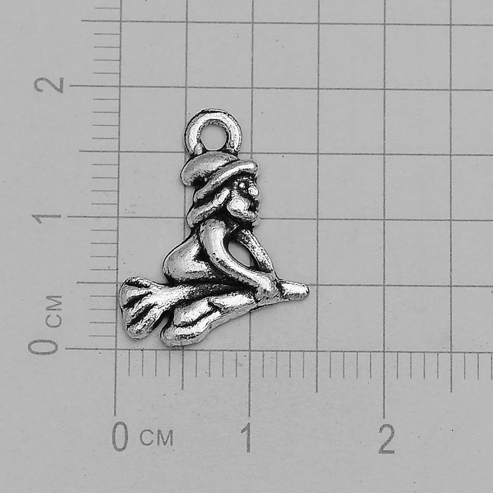 30pcs/lot Antique Witch Wizard Skull Spider Web Bat Boo Charms Halloween Pendant For Diy Jewelry Making Supplies Accessories