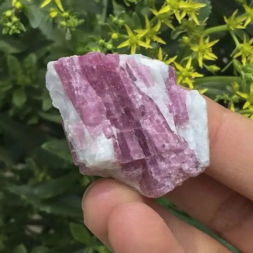 Wholesale Pink Plum Blossom Tourmaline Irregular Rough Raw Stones Natural Crystals Minerals Decoration Gemstones Gift