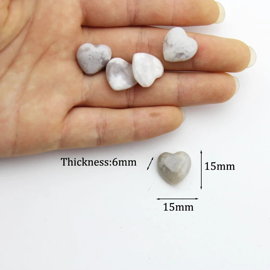 15mm Chakra Natural Stone Gems Heart Crystal Quartz Reiki Rock Energy Healing Room Home Decor Decoration Maison Jewelry Making
