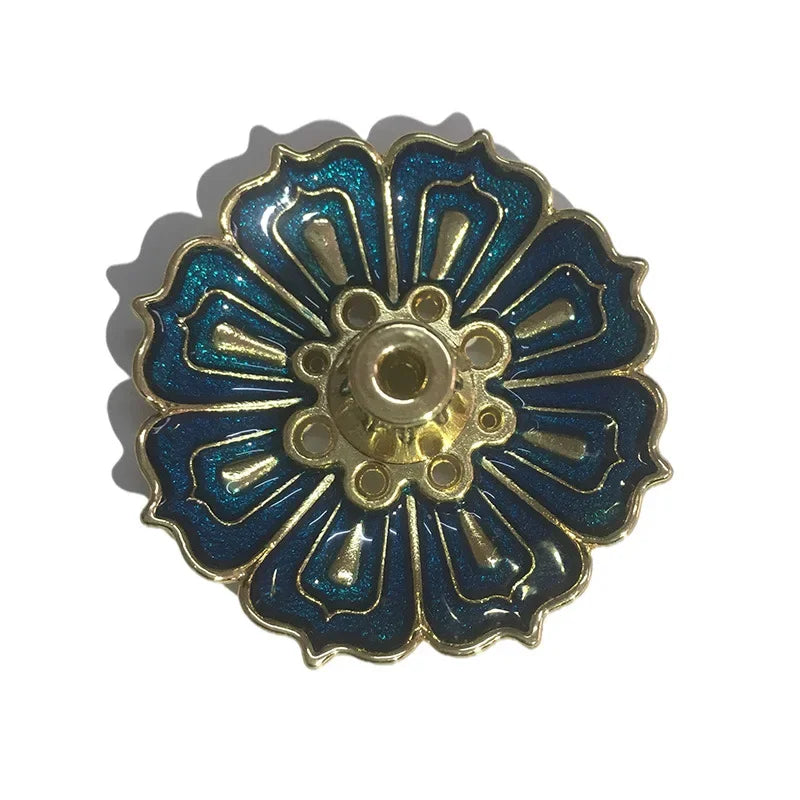 1 Pcs 9-Hole Copper Incense Holder Mini Lotus Flower Incense Sticks Burner Cones Censer Teahouse Home Decoration Accessories