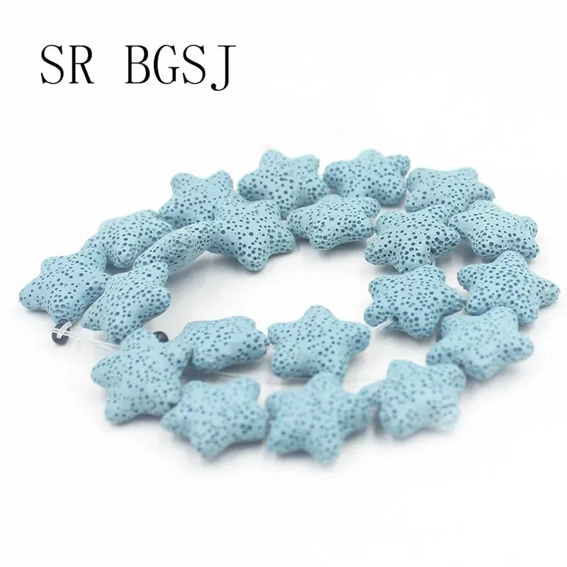 20mm Select by Color Star Volcanic Rock Lava Loose Gems Spacer Beads Strand 15inch