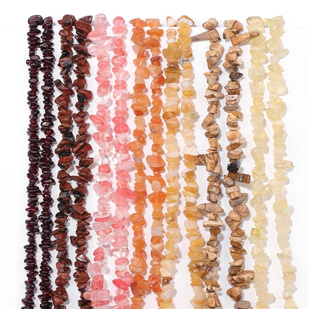 5-8MM Natural Freeform Stone Rock Chips Beads Crystal Gem Gravel Bead for Jewelry Making DIY Bracelet Necklace Earring Findings