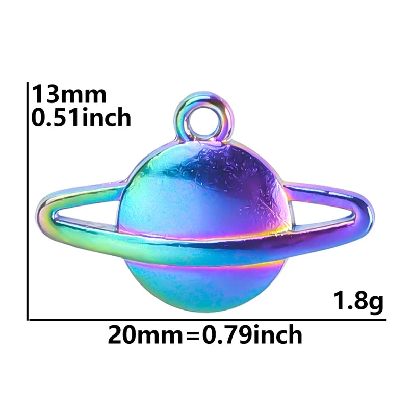 5Pcs Dreamcatcher Infinity Symbol Rainbow Color Charms Witch Hat Saturn Planet Love Butterfly Brain Fashion Pendant Diy Jewelry