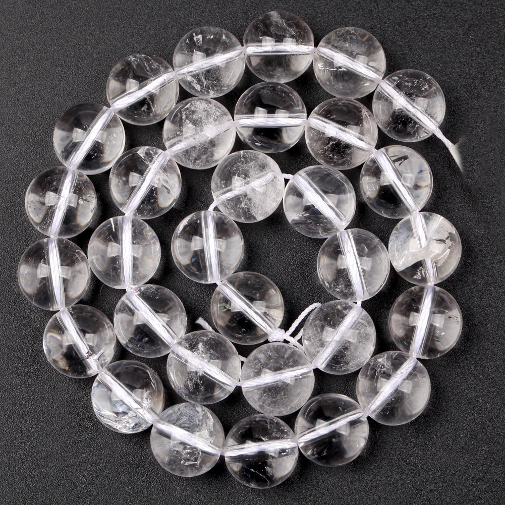 Natural Stone White Crystals Round Faceted Irregular Loose Spacer Beads For Jewelry DIY Bracelet Necklace Making Accessories