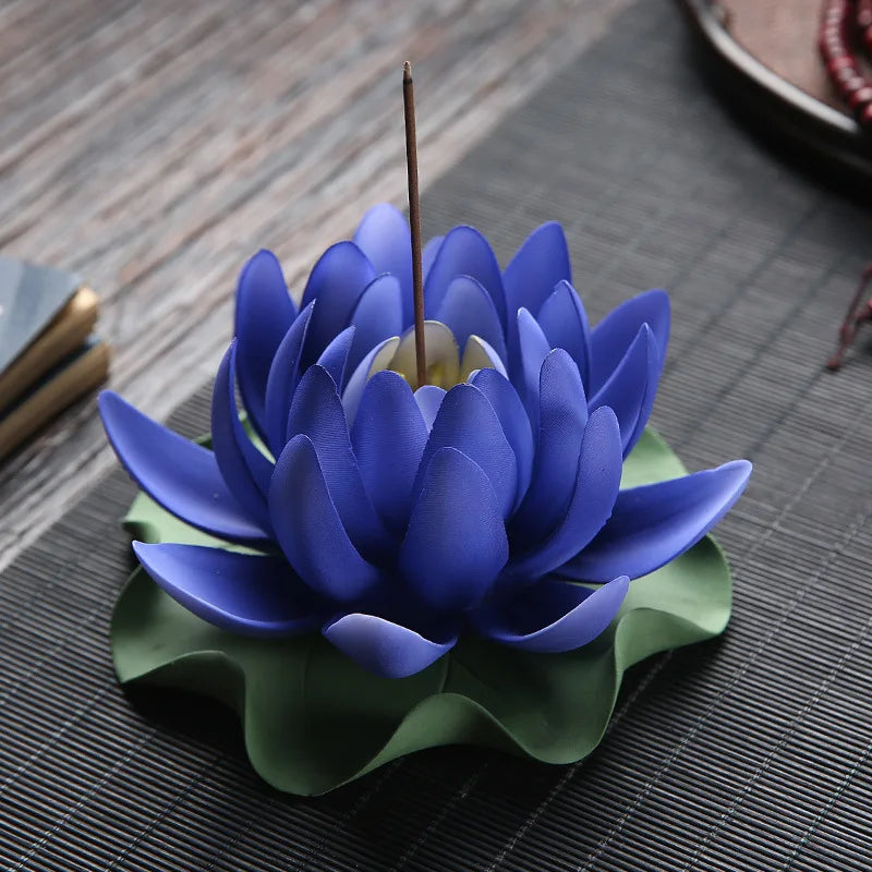 Zen Ceramic Censer Handicrafts Home Ornaments Water Lily Incense Burner Lotus Incense Stick Holder