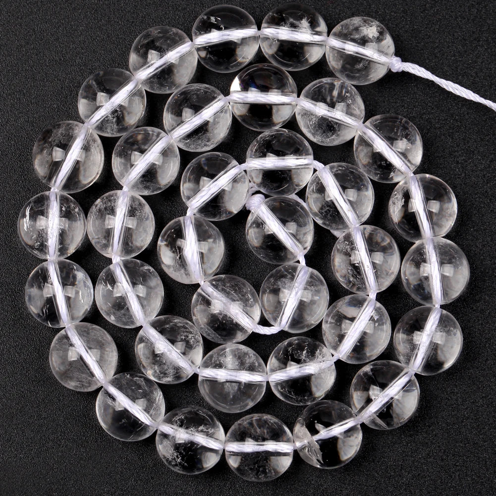 Natural Stone White Crystals Round Faceted Irregular Loose Spacer Beads For Jewelry DIY Bracelet Necklace Making Accessories