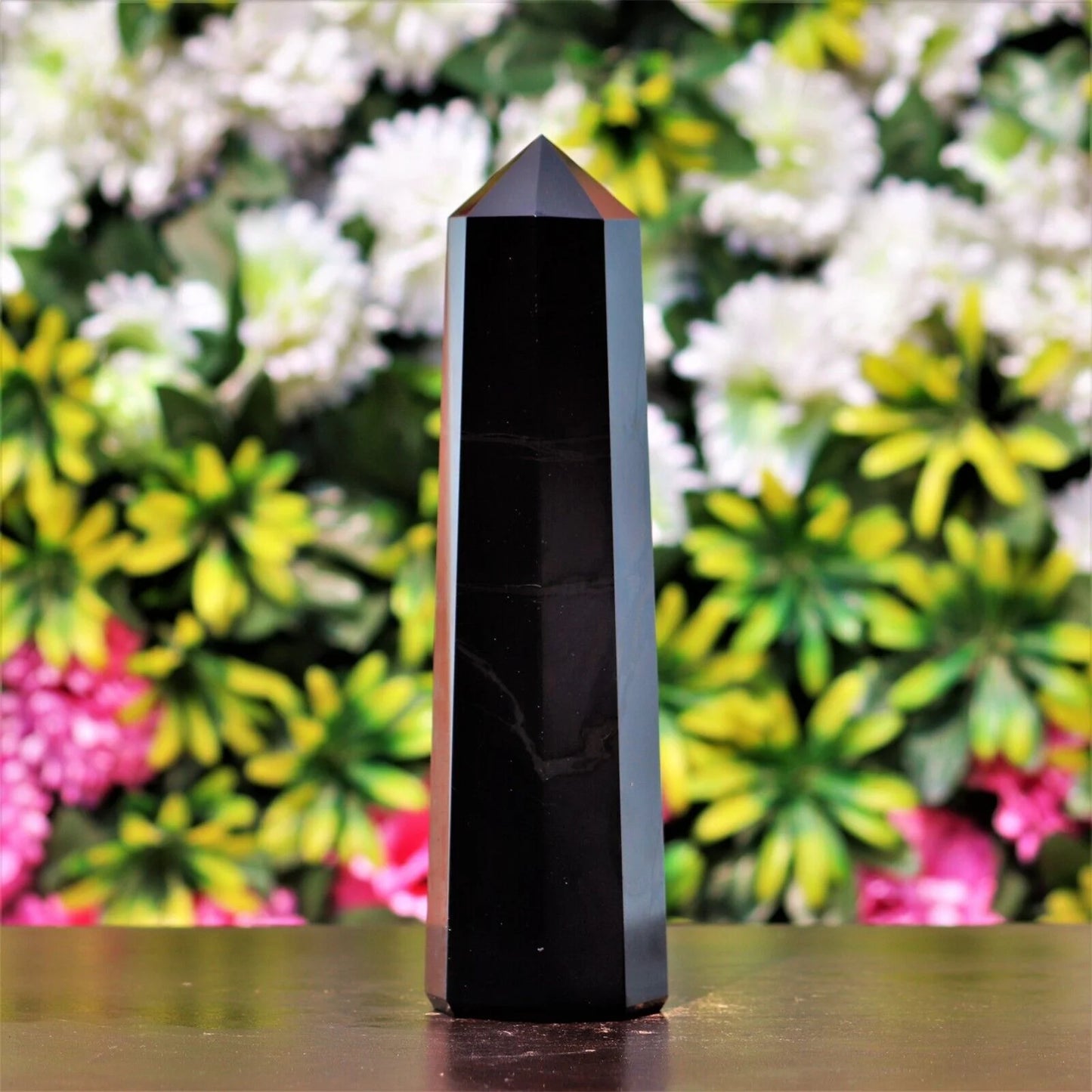 Natural Black Tourmaline Column,Quartz Crystal Wand,Mineral Healing Reiki Energy Stone Tower,Degaussing Meditation Decor