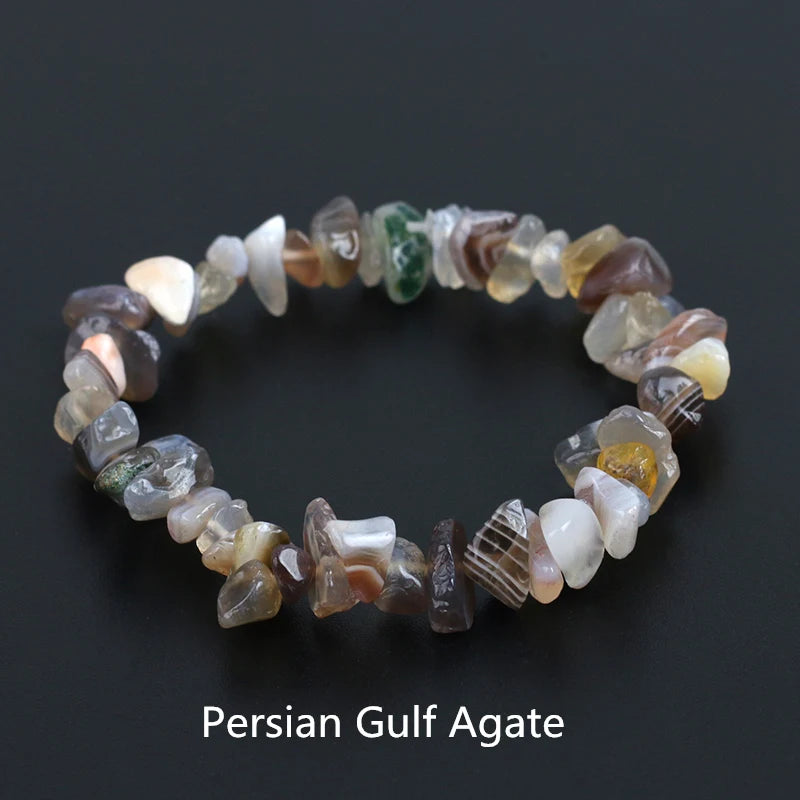 33Color Natural Gem Stone Bracelet Irregular Crystal Stretch Chip beads Nuggets Bracelets Bangles Quartz Wristband For Women