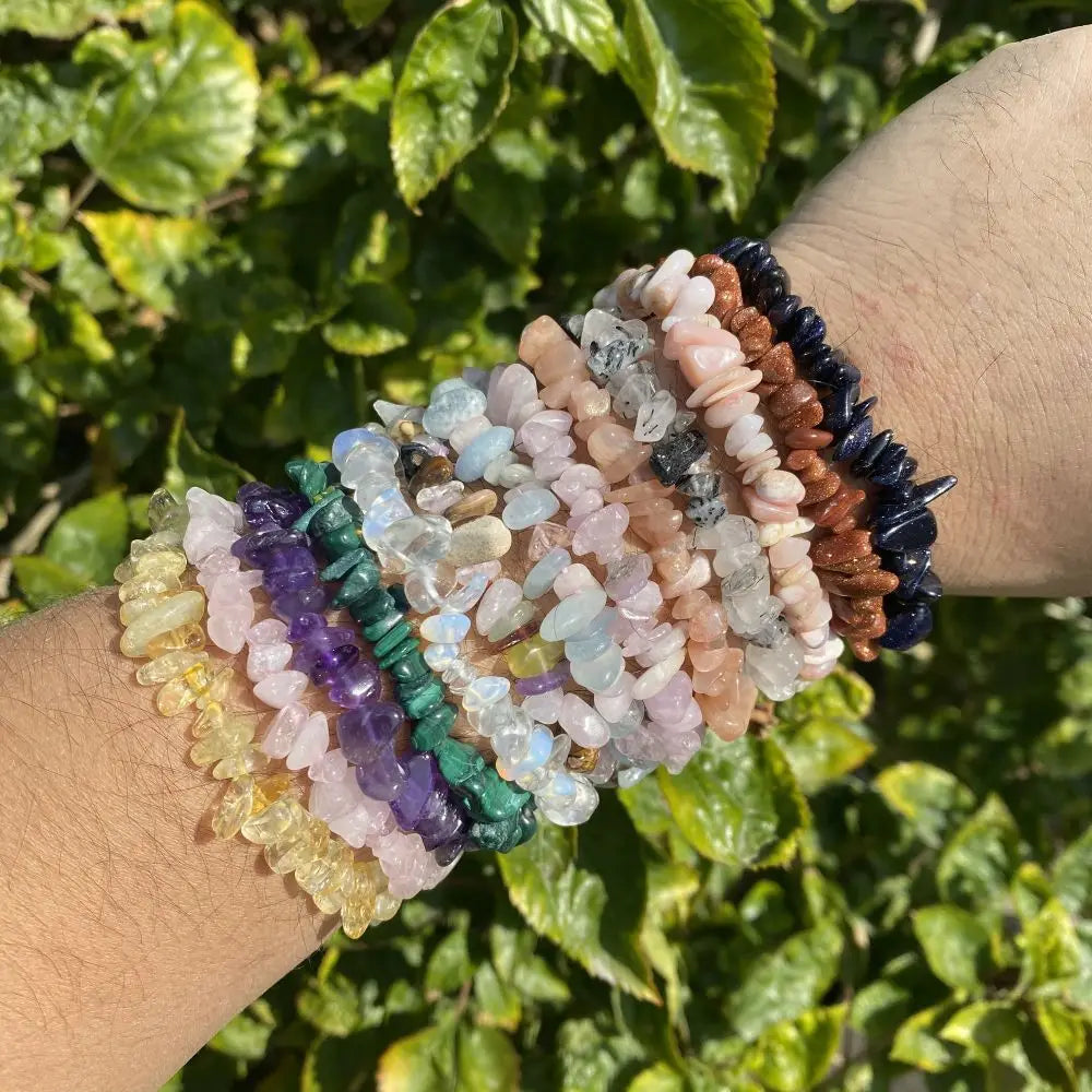 33Color Natural Gem Stone Bracelet Irregular Crystal Stretch Chip beads Nuggets Bracelets Bangles Quartz Wristband For Women