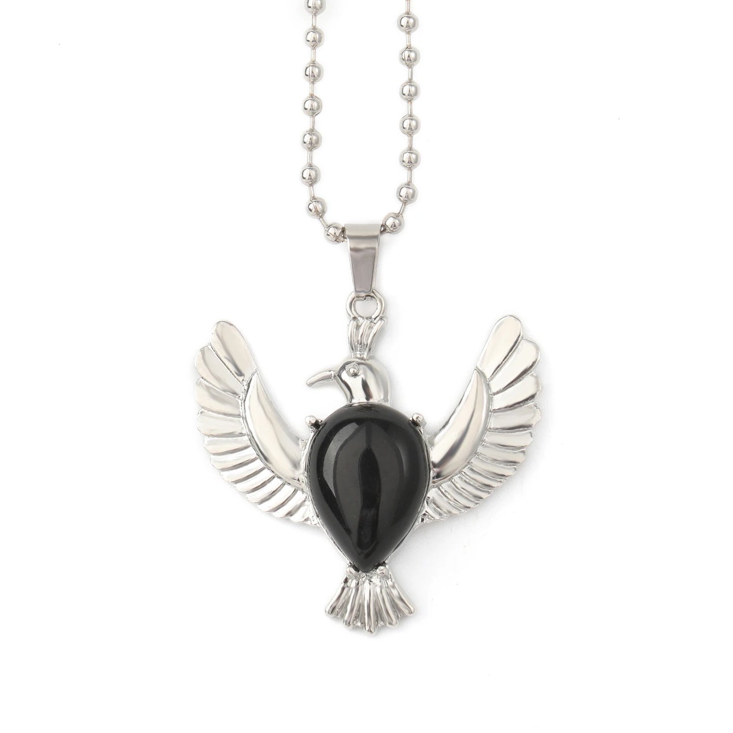 9 Types Black Onyx Natural Stone Pendant With Chain Display Box Heart Waterdrop Shape Pendant fit for Women Jewelry DIY Necklace