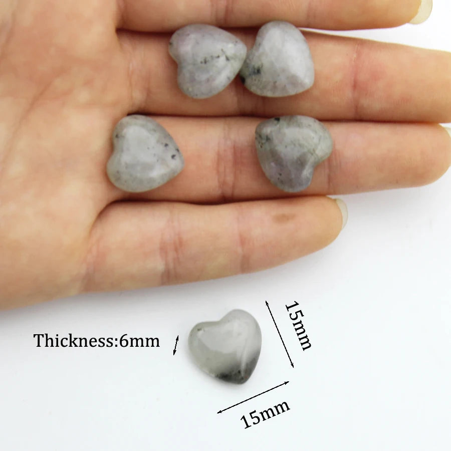 15mm Chakra Natural Stone Gems Heart Crystal Quartz Reiki Rock Energy Healing Room Home Decor Decoration Maison Jewelry Making