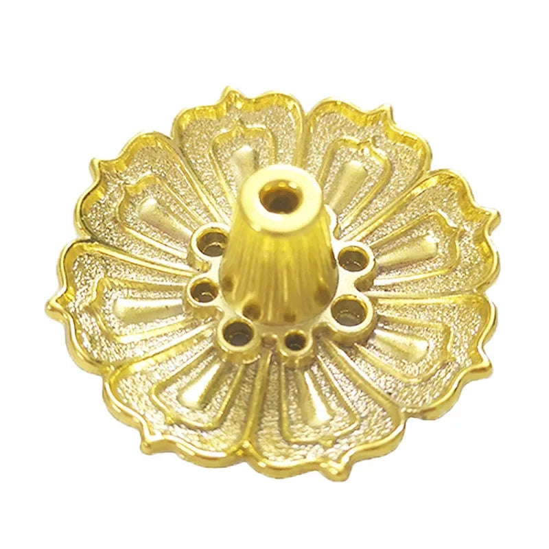 1 Pcs 9-Hole Copper Incense Holder Mini Lotus Flower Incense Sticks Burner Cones Censer Teahouse Home Decoration Accessories