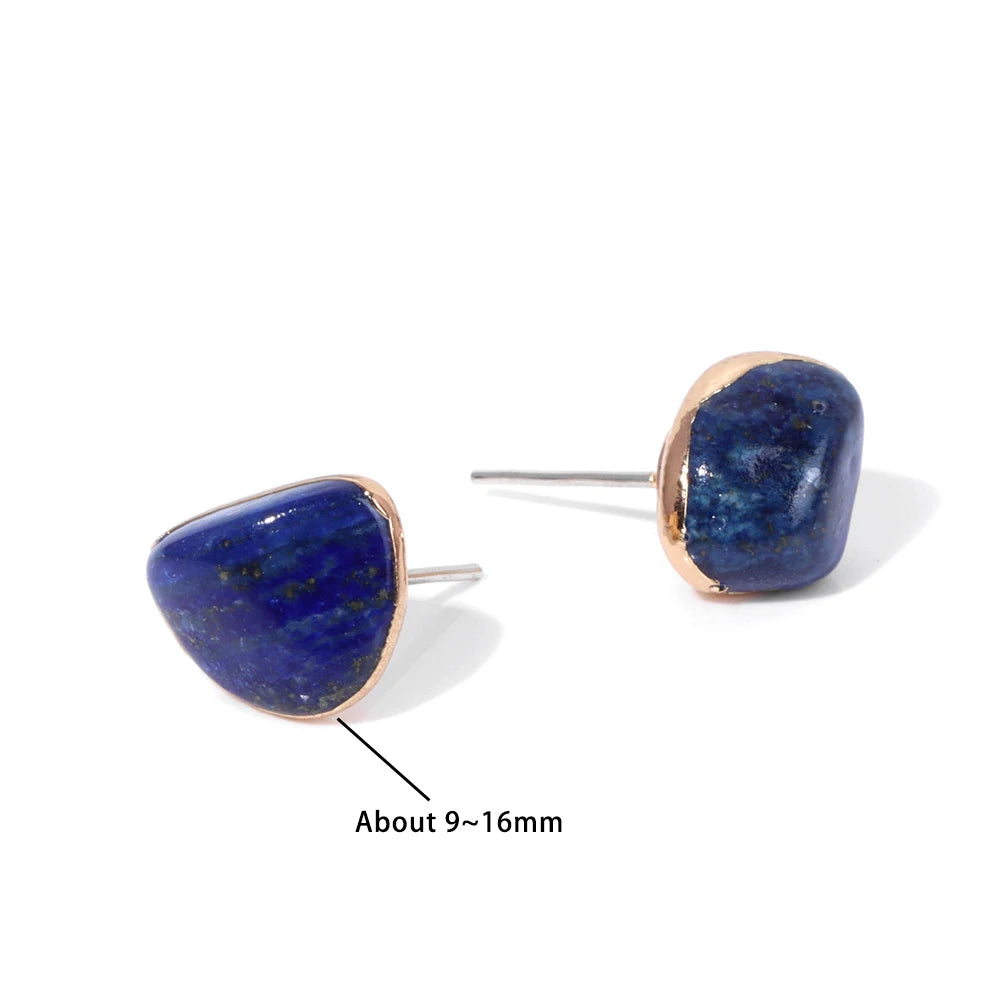 Natural Irregular Raw Stone Earrings Amethysts Apatite Lapis Quartz Stones Earring for Women Luxury Quality Jewelry Girls Gift