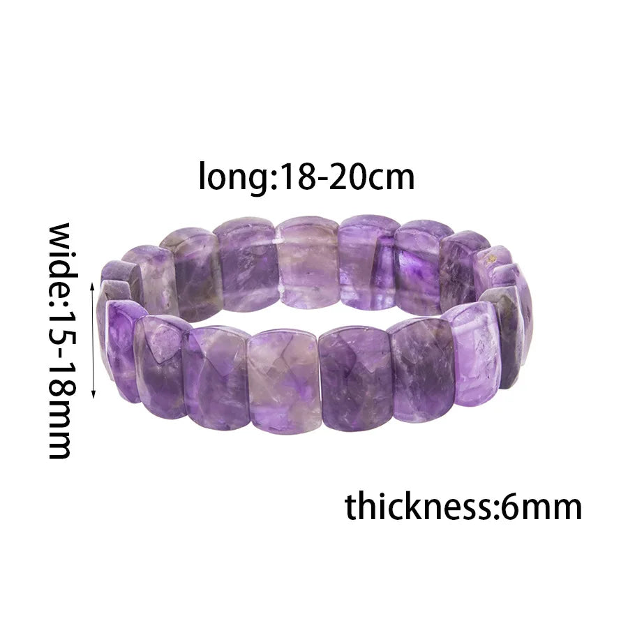 Fashion natural stone crystal rectangular cut square poker bracelet semi-precious stone agate bracelet
