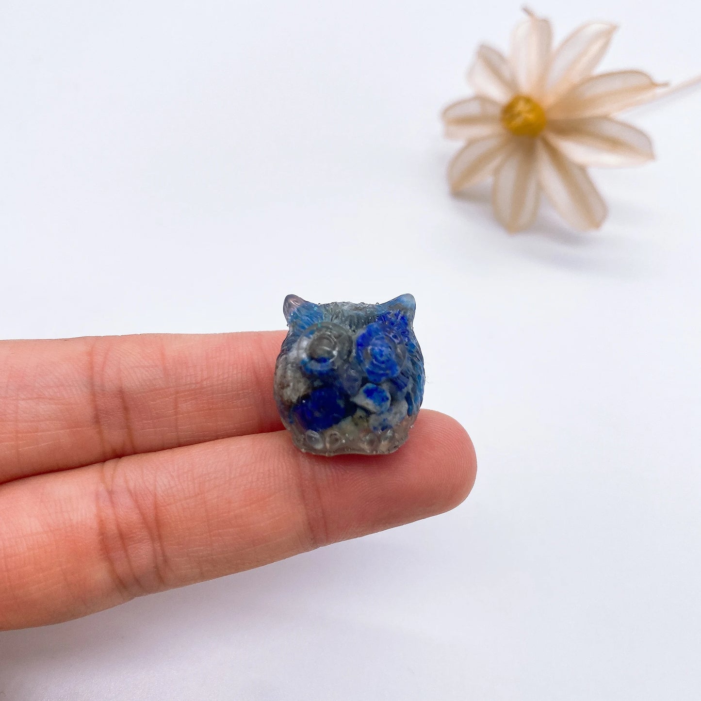 Mini Owl Decorations Natural Crushed Crystal Stone Epoxy Resin Exquisite Desk Ornaments Home Decoration Children Gift