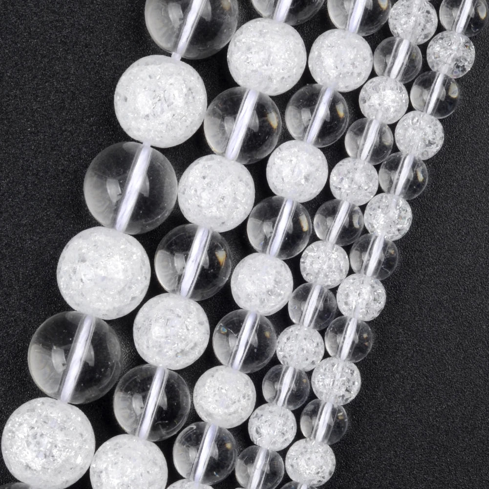 Natural Stone White Crystals Round Faceted Irregular Loose Spacer Beads For Jewelry DIY Bracelet Necklace Making Accessories