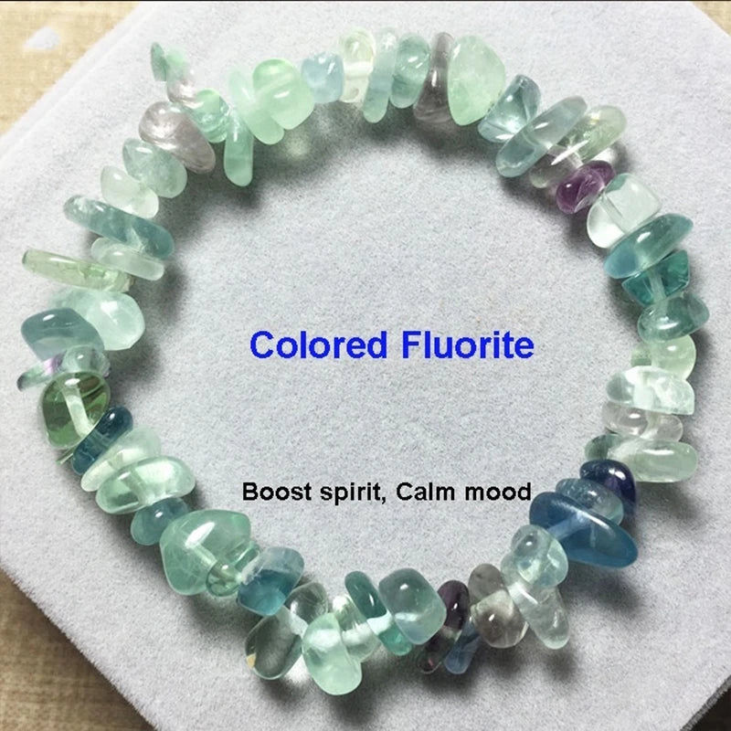 33Color Natural Gem Stone Bracelet Irregular Crystal Stretch Chip beads Nuggets Bracelets Bangles Quartz Wristband For Women