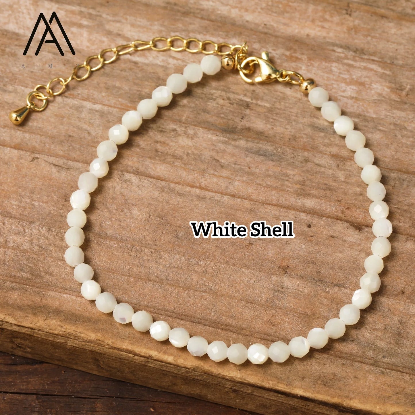 Minimalist Bracelets Natural Crystal Faceted Gemstone 2-3mm Beads Boho Jewelry Stainless Steel Chain Bracelet Friendship Gifts