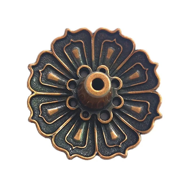 1 Pcs 9-Hole Copper Incense Holder Mini Lotus Flower Incense Sticks Burner Cones Censer Teahouse Home Decoration Accessories