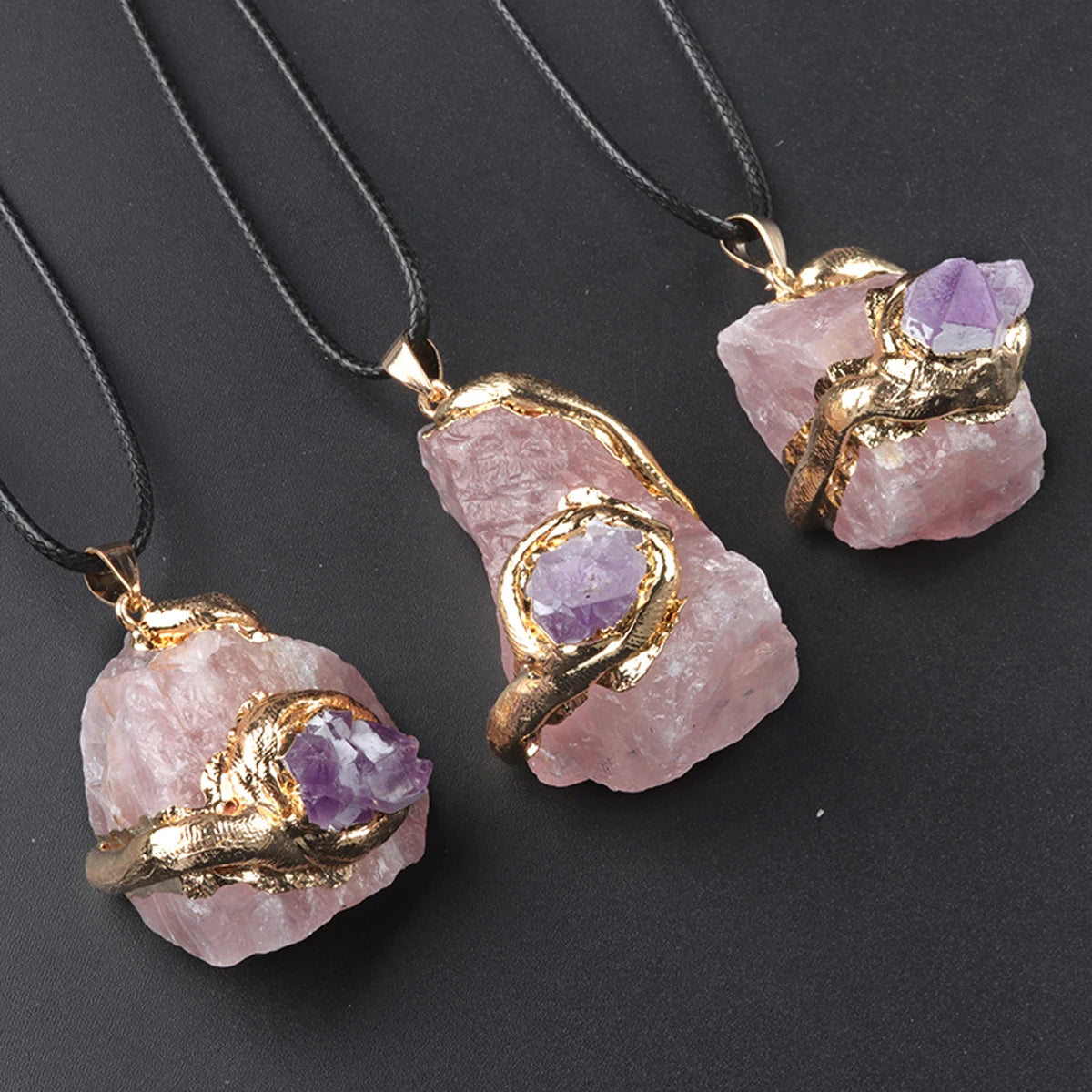 New Fashion Crystal Fluorite Natural Raw Stone Irregular Pendant DIY Made Women Men's Jewelry Accessories (Without Chains) 1pc