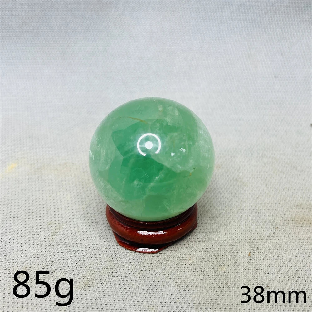 Natural Gem Ball Green Fluorite Rainbow Crystal Home Room Feng Shui Decoration Witchcraft Altar Supplie Energy Spiritual Healing