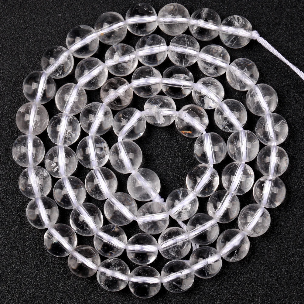 Natural Stone White Crystals Round Faceted Irregular Loose Spacer Beads For Jewelry DIY Bracelet Necklace Making Accessories
