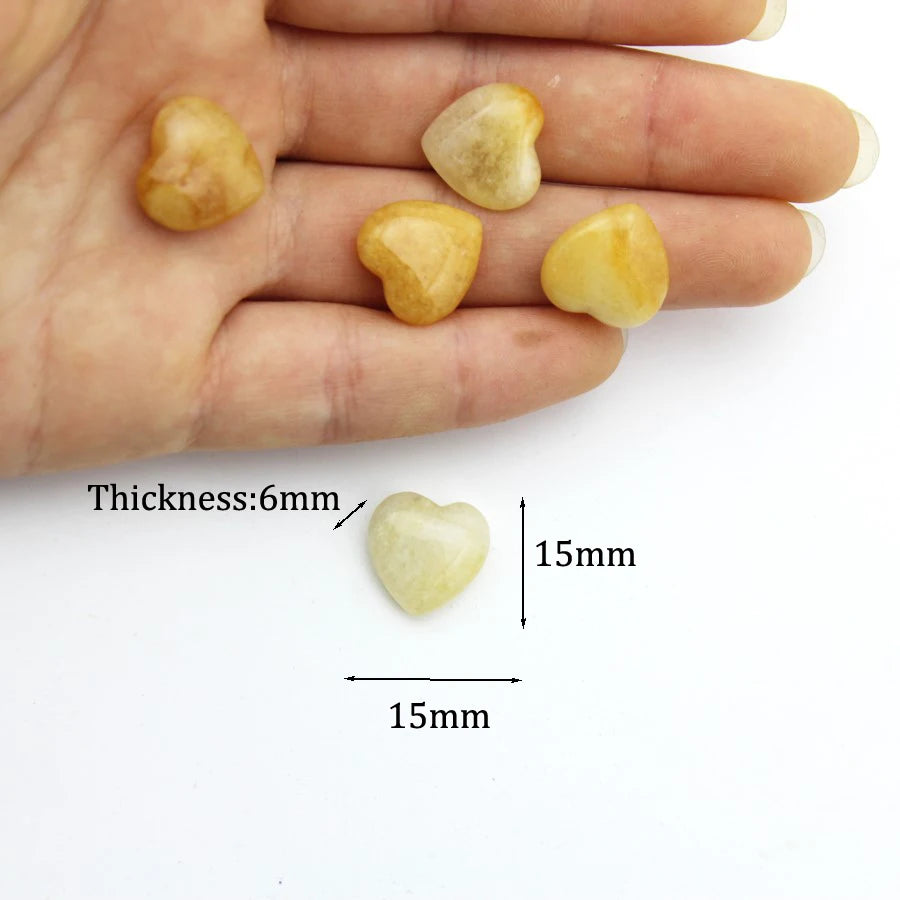 15mm Chakra Natural Stone Gems Heart Crystal Quartz Reiki Rock Energy Healing Room Home Decor Decoration Maison Jewelry Making