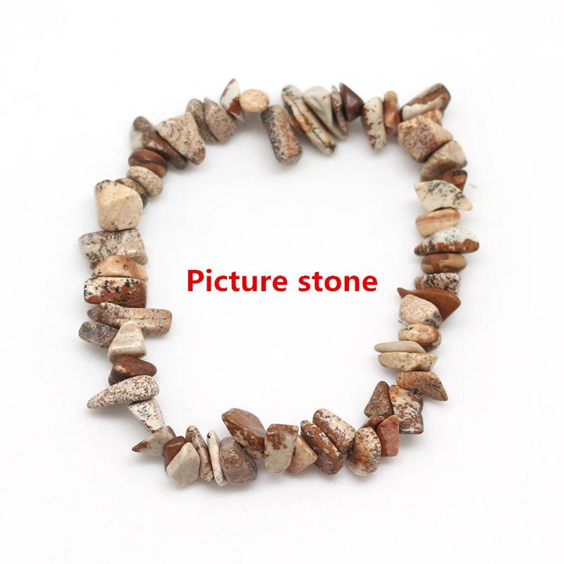 33Color Natural Gem Stone Bracelet Irregular Crystal Stretch Chip beads Nuggets Bracelets Bangles Quartz Wristband For Women