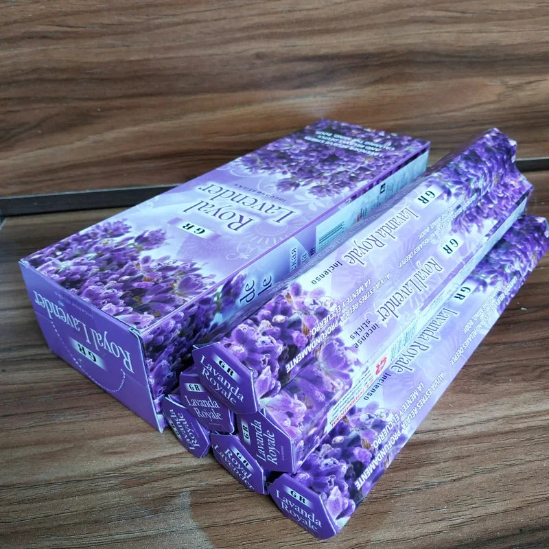 Y Fragrances Indian Royal Lavender Sticks Incense 20pcs/box Home Fragrance Stick Artificial Scent Burning for Healthy Yoga Room