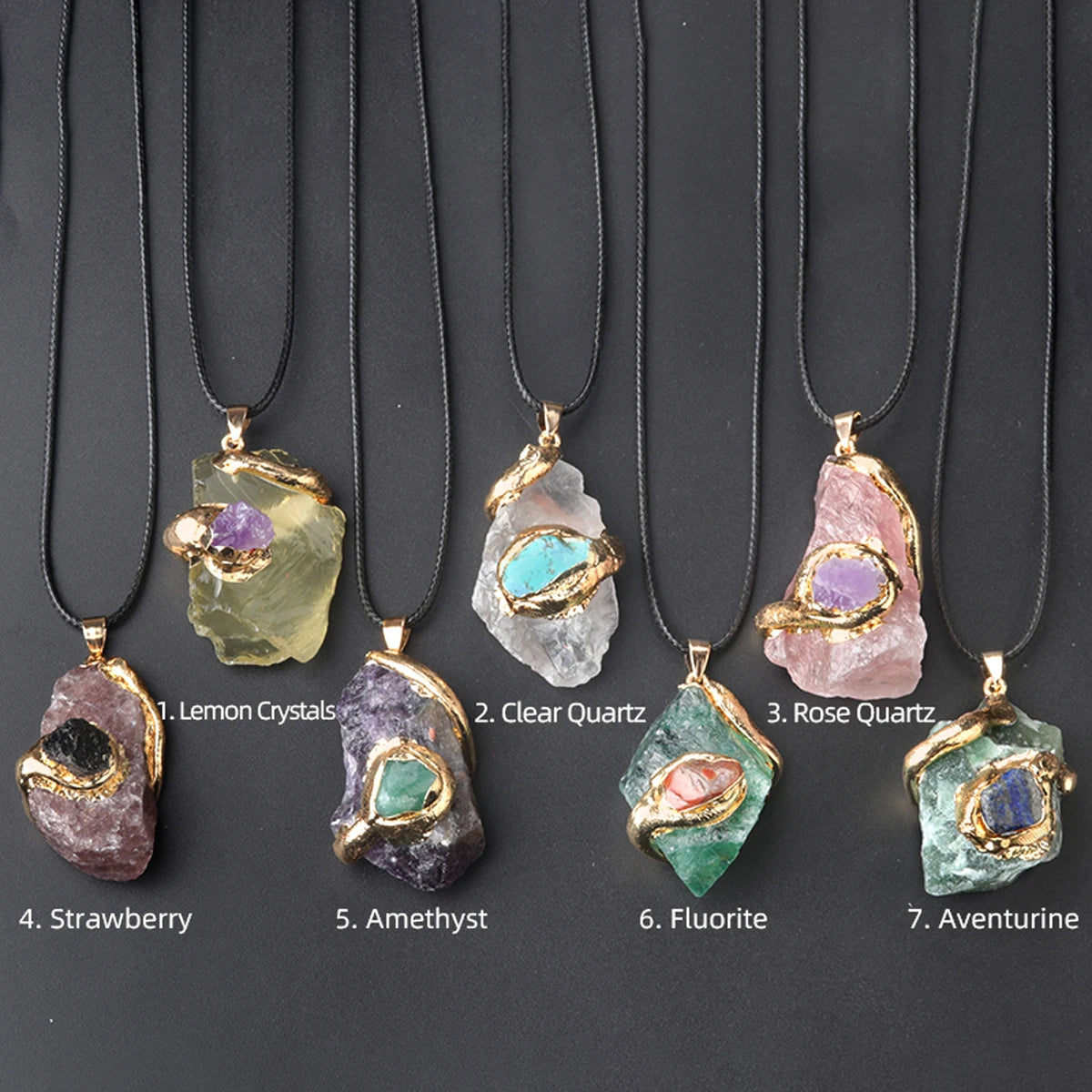 New Fashion Crystal Fluorite Natural Raw Stone Irregular Pendant DIY Made Women Men's Jewelry Accessories (Without Chains) 1pc