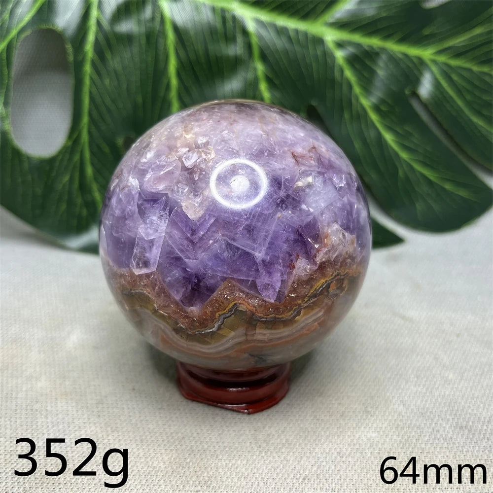 Brazil Natural Gemstone Ball Amethyst Agate Rainbow Crystal Home Room Decoration Gift Witchcraft Altar Prayer Spiritual Healing