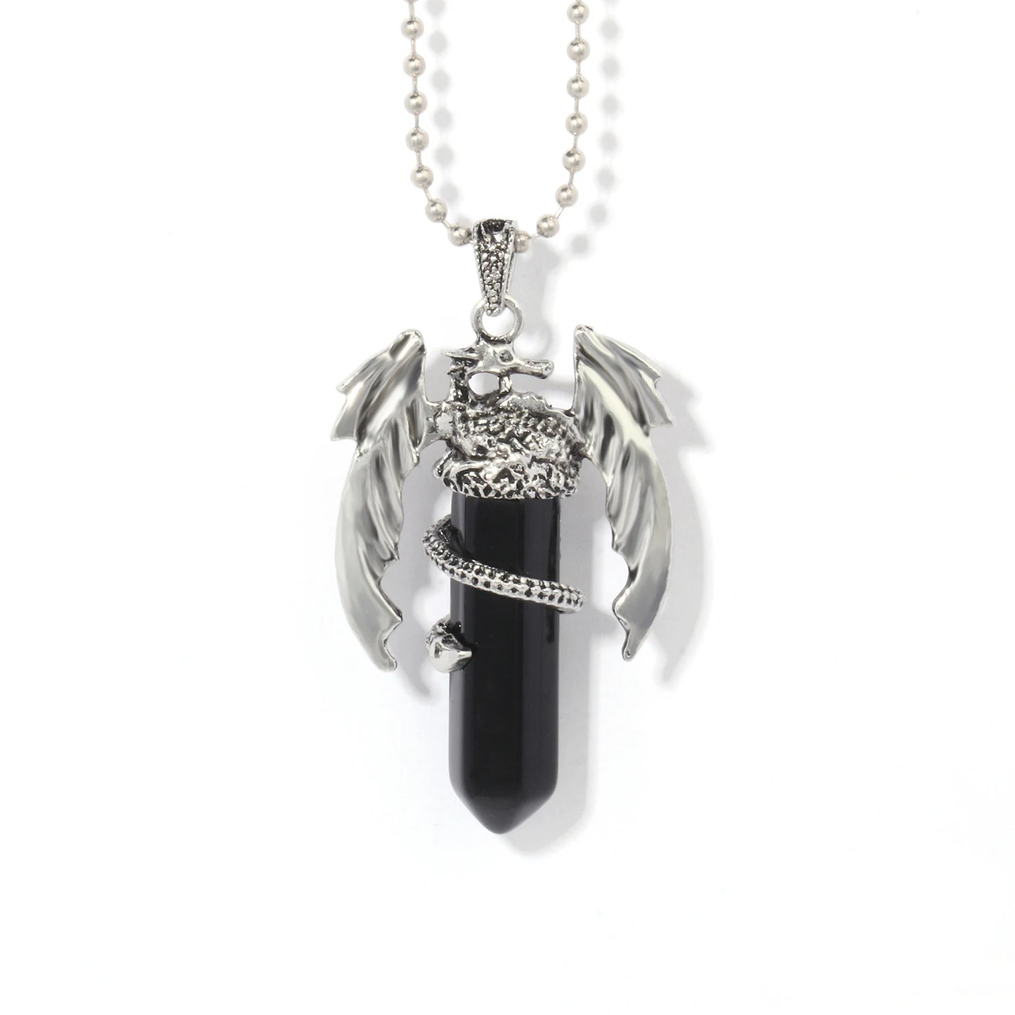 9 Types Black Onyx Natural Stone Pendant With Chain Display Box Heart Waterdrop Shape Pendant fit for Women Jewelry DIY Necklace