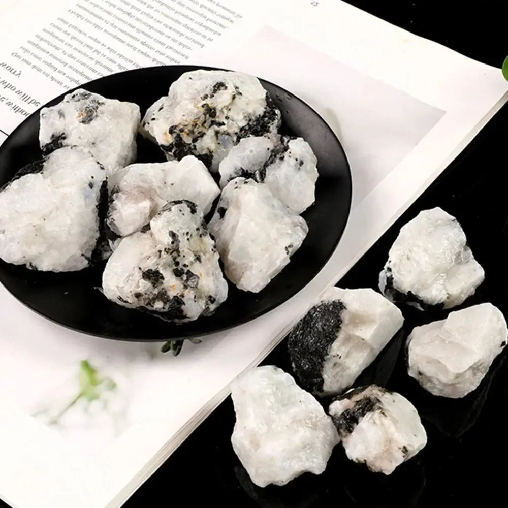 Natural White Moonstone Raw Stone Landscaping Quartz Decoration Crystal Gravel Fish Tank Flower Pot Gravel