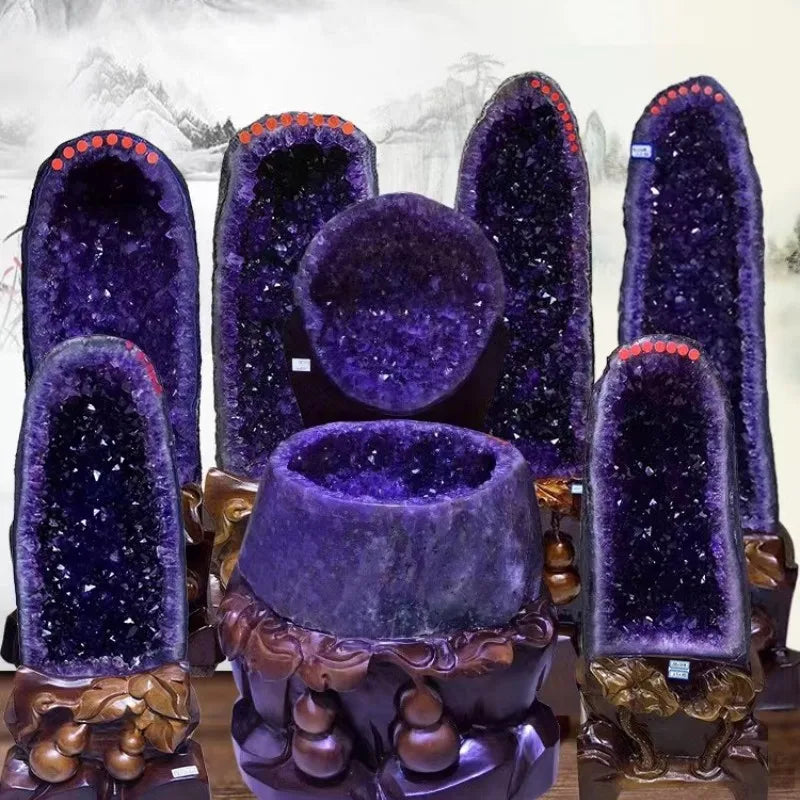 Natural Uruguay Amethyst Cave Purple Deode Ornaments Treasure Basin Demagnetization Radiation Protection