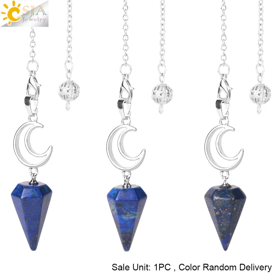 Spiritural Crystal Pendulum for Divination Esoterism Healing Moon Natural Stone Cone Pendant Pink Quartz Pendulo Radiesthesia S9