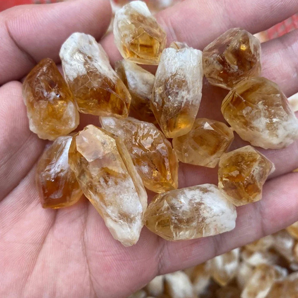 50-200g Natural Brazilian Rough Citrine Cluster Raw Specimen Healing Stone Reiki Rock Ornaments Home Decoration Gemstone
